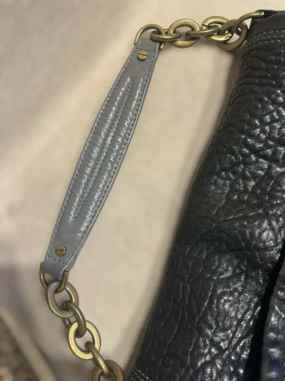 Lanvin pebbled leather